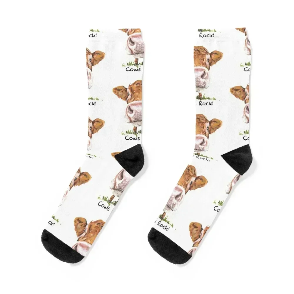 Cows Rock! Socks sheer winter basketball Socks For Girls Men's