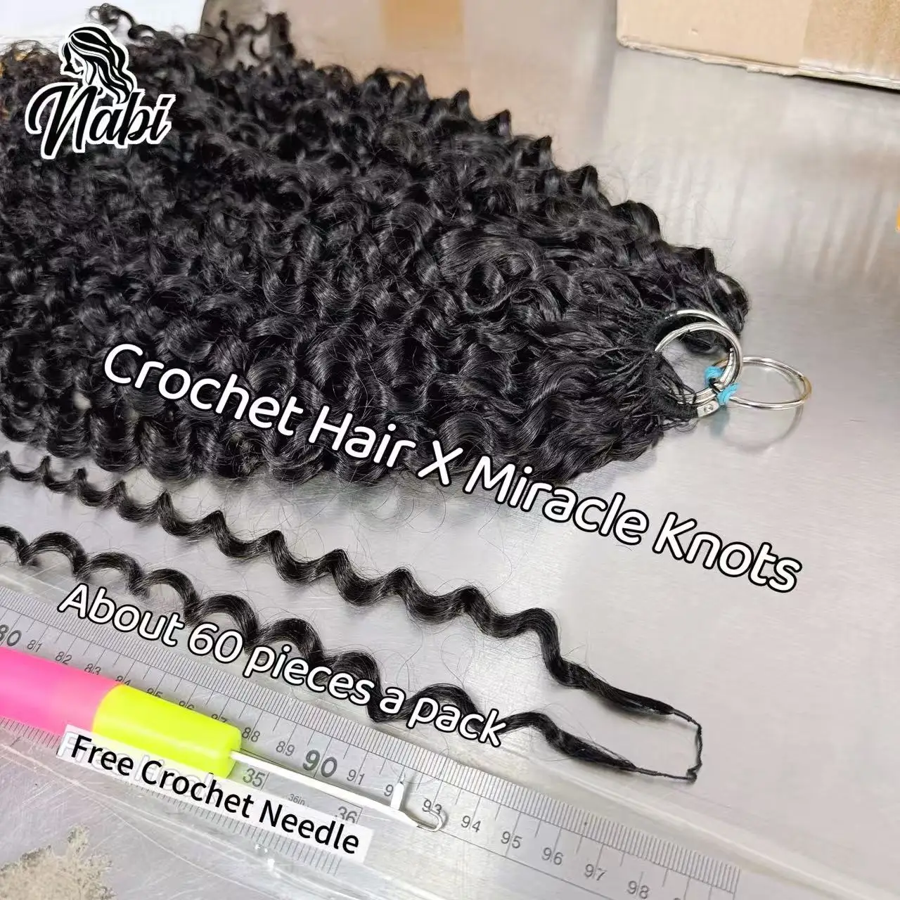 Cabelo Humano NABI para Tranças de Crochê Pré-Separado 14-18 polegadas, Cabelo Humano Virgem Crespo Jerry Cacheado para Mulheres