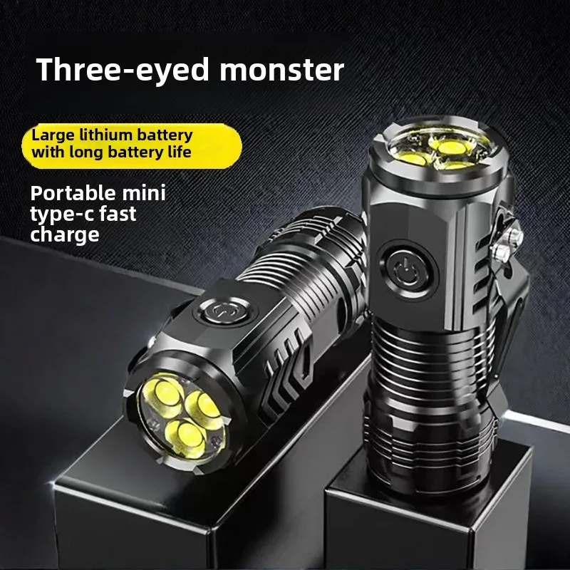 High Quality 3*SST20 LED Flashlight 18350 Super Bright Torch Rechargeable USB Light Waterproof with CAP CLIP for Hiking Camping