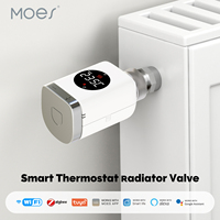 MOES ZigBee WiFi TRV Smart Radiator Thermostatic Valve Programmable Heating Controller APP Remote Works with Alexa Google Home