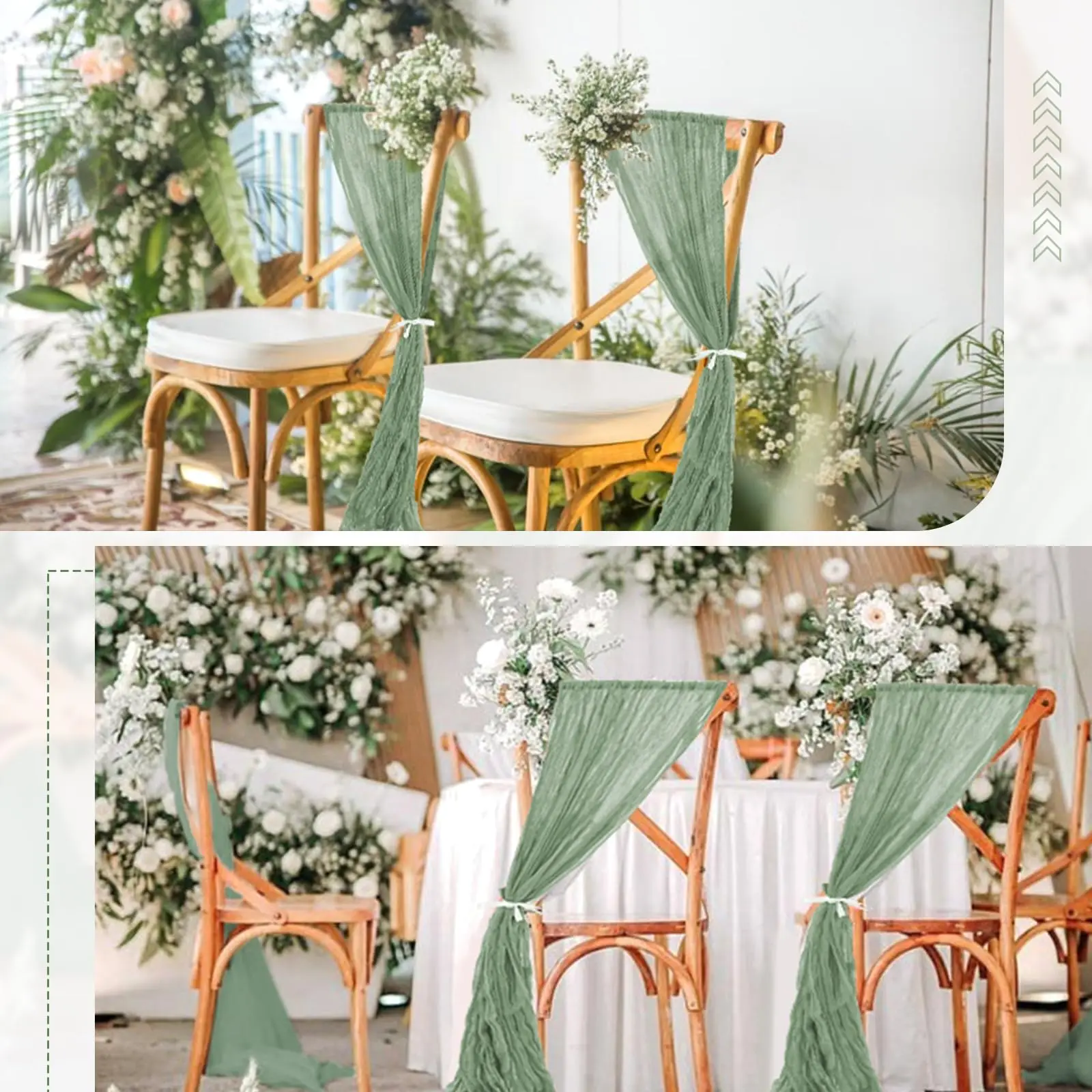 

6 шт./12 шт. шалфейно-зеленый честь, пояса для стула, дизайн, деревенский свадебный декор для стула для вечеринки, банкета, украшения для дома 20x275 см