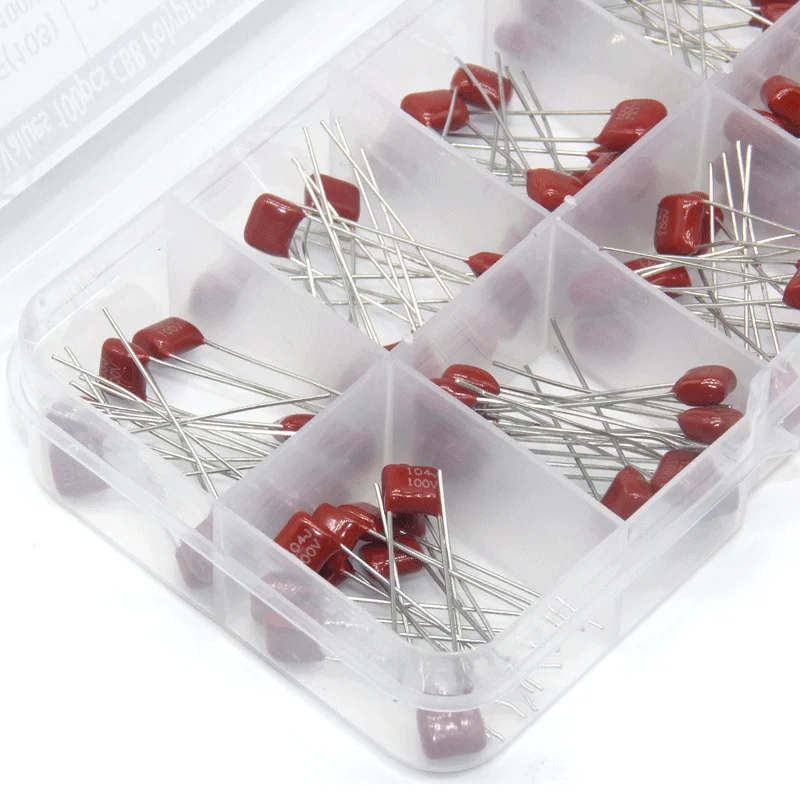 100PCS 10 types of CBB (10nF-470nF) 103/104/154/224 63V-100V film capacitors