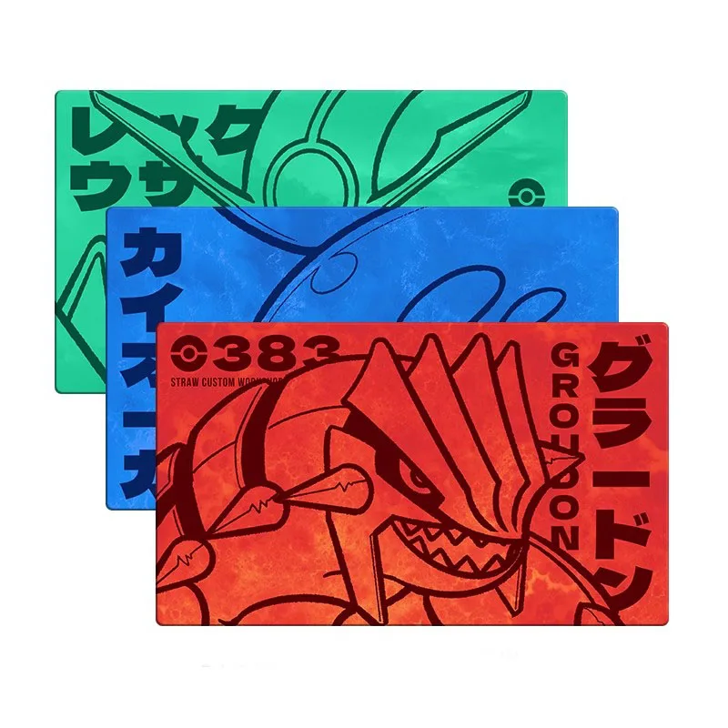 

600X350X2Mm New Ptcg Groudon Kyogre Board Game Card Mat Versus Mat Rayquaza Mouse Pad Anime Battle Table Pad Gift Toys