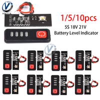 1/5/10pcs 5S 18V 21V Battery Level Indicator 18650 Lithium Battery Capacity Indicator Board LED Display Module Power Tester