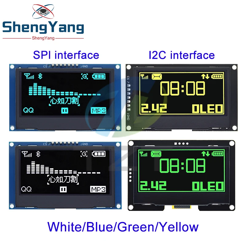 Imagem -02 - Módulo de Exibição Lcd Tzt Oled Interface Serial para Arduino Uno r3 C51 Ssd1309 12864 Pinos Spi Iic I2c 24 242 128x64