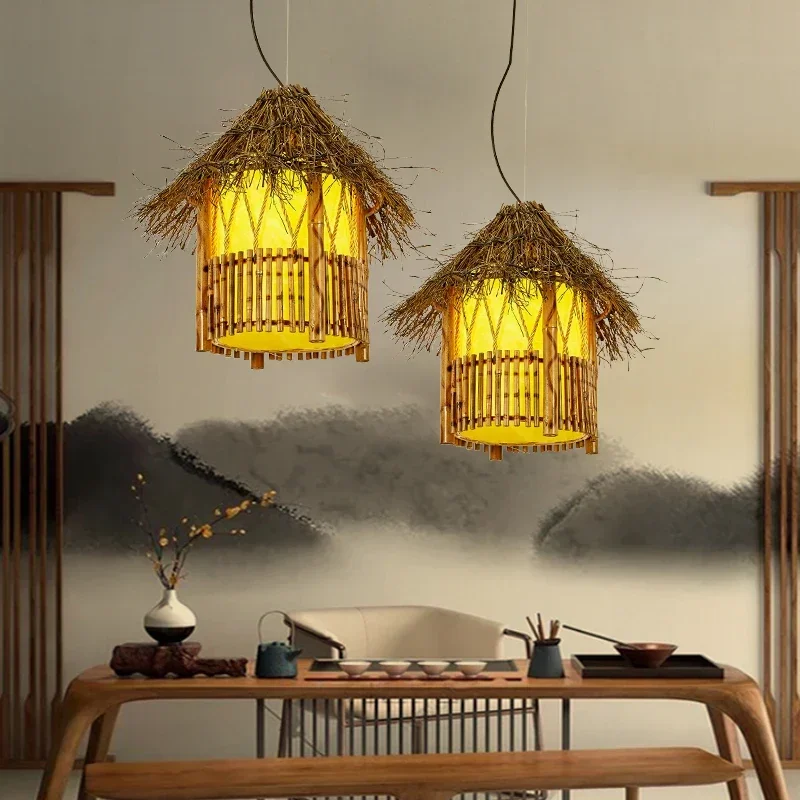 

Southeast Asian chandeliers, rattan art creative tea houses, hotels, hallways, restaurants, bamboo woven farmhouse, and Chinese