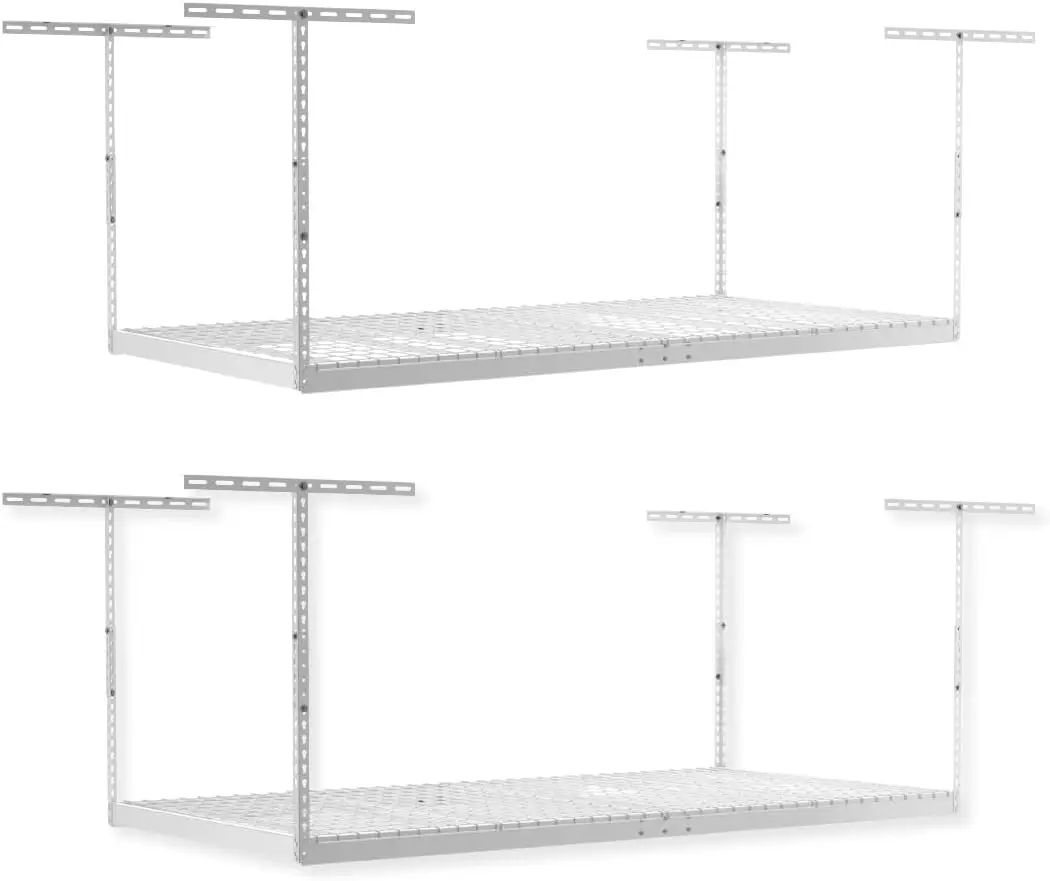 2-pack 4 x 8 MonsterRax overhead garage-opbergrek, plafondrekken voor garage, organisatieplanken, verstelbare ophangplank,