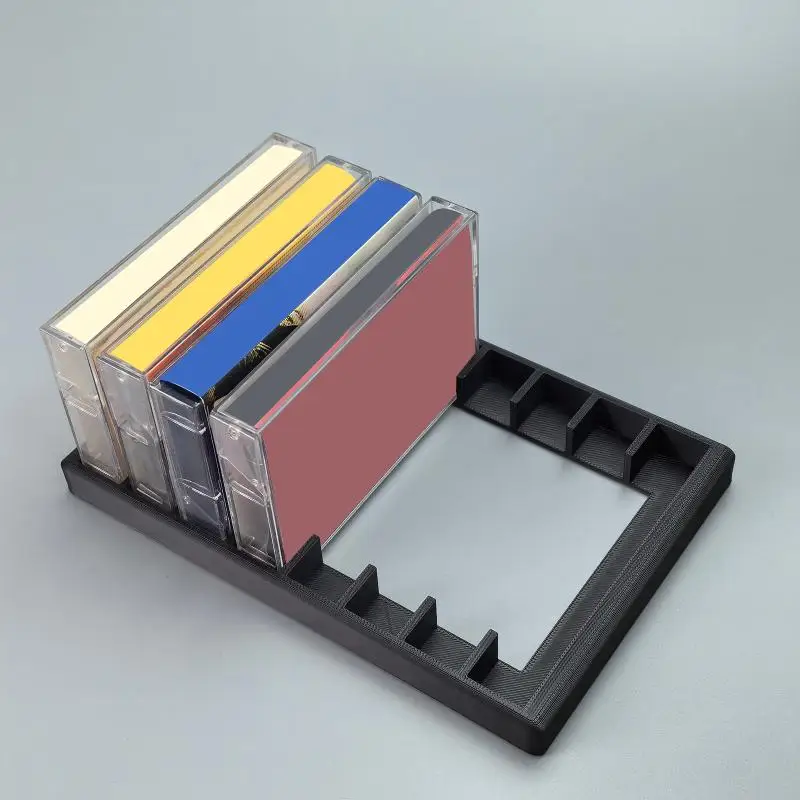 【Y】1 unidad de organizador de almacenamiento de cintas de audio, soporte para cintas de audio con 8/10/12 ranuras para organización de escritorio de estudio