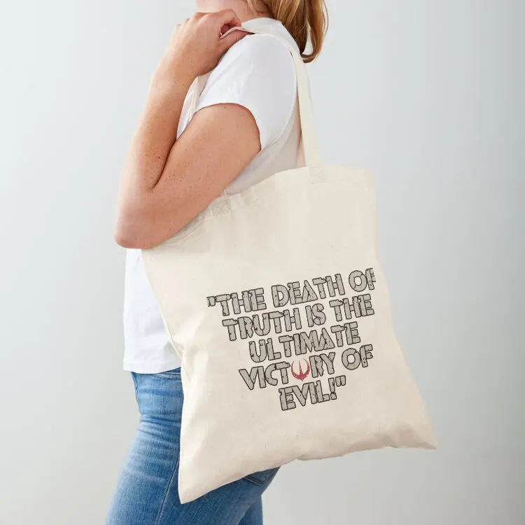 

The Death of Truth SW Quote Tote Bag shopping bag logo Canvas bag for women Woman shopper hand