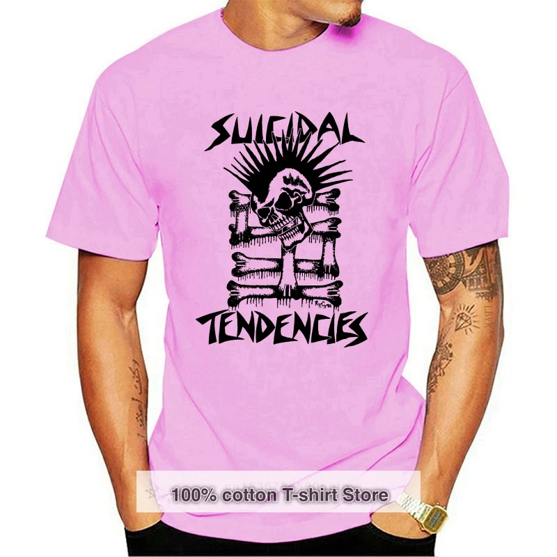 SUICIDAL TENDENCIES cd lgo MOHAWK SKULL Official White SHIRT XL new O-Neck Fashion Casual High Quality Print T Shirt