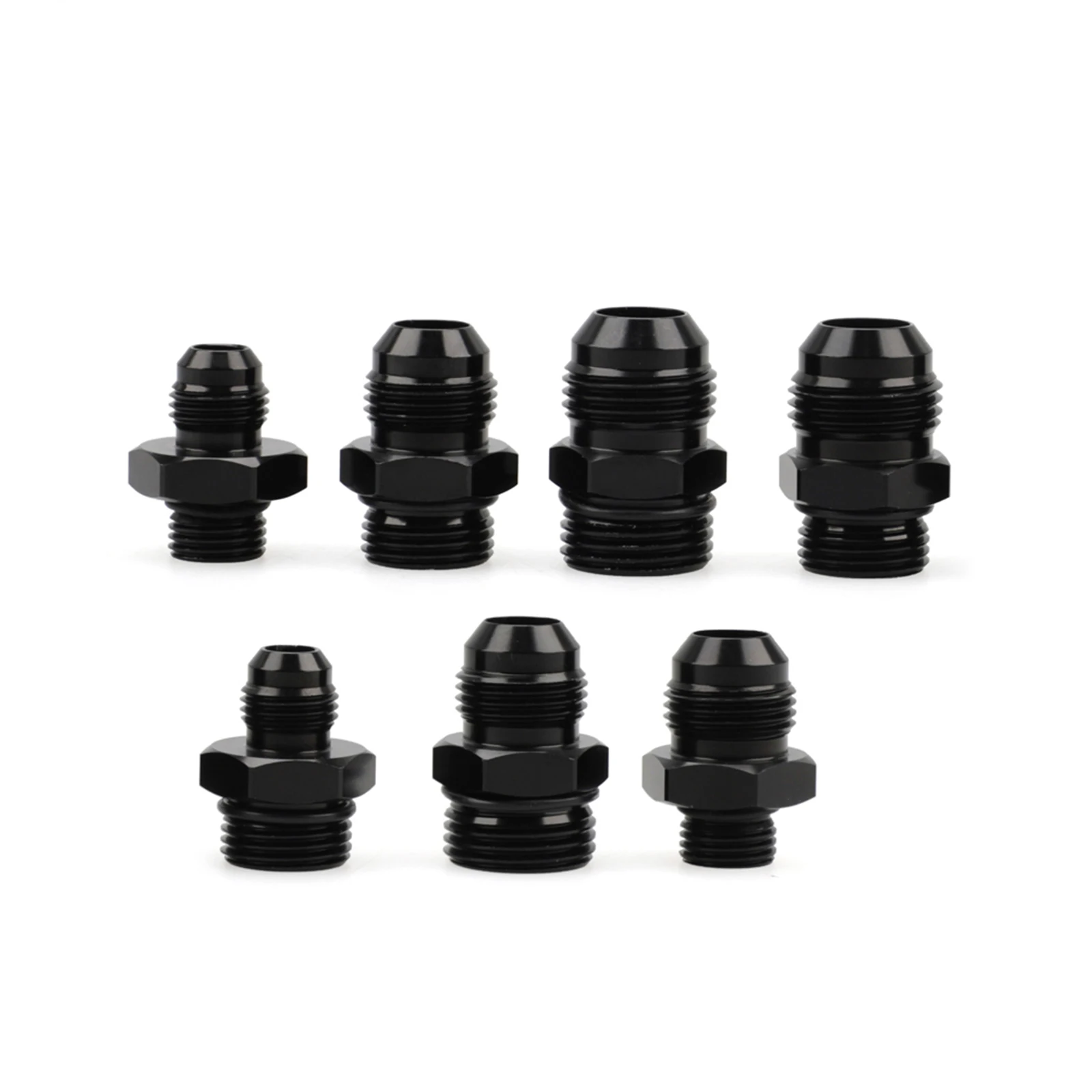 Male Adapter AN6 6AN Fitting Black ORB-6 /-10 /-10 O-ring Boss to AN8 8AN AN1010/ 6061-T6 aluminum  Flare fiting Car Accessories