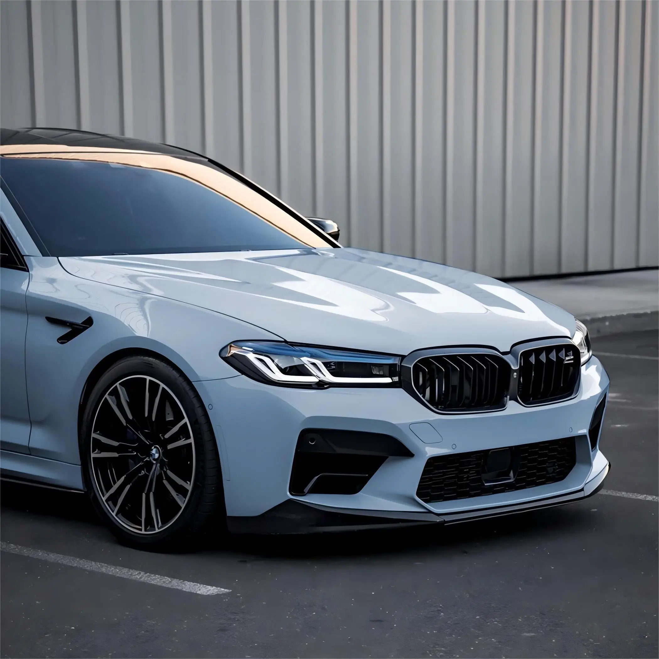 

3PCS For BMW 5 Series F90 M5 Competition CS 2021-2024 Facelift Car Front Bumper Lip Canard Spoiler Splitter Front Shovel Bodykit