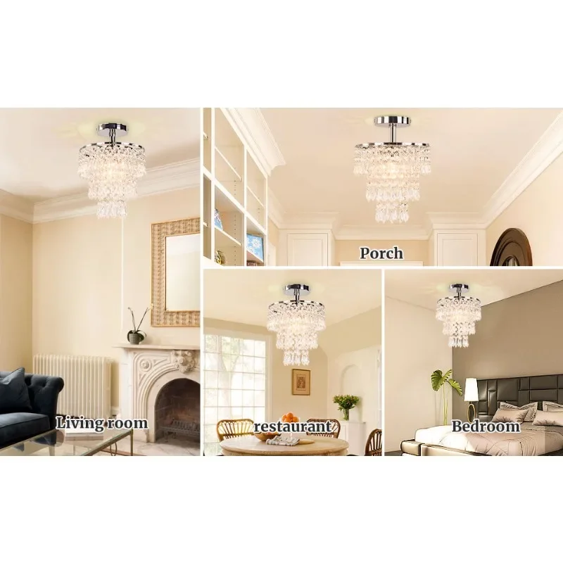 Imagem -06 - Frixchur-led Três Camadas de Cristal Luzes de Teto Quarto Lustre Arte Decoração Modern Luxury Home Appliance Room Decor Lâmpadas