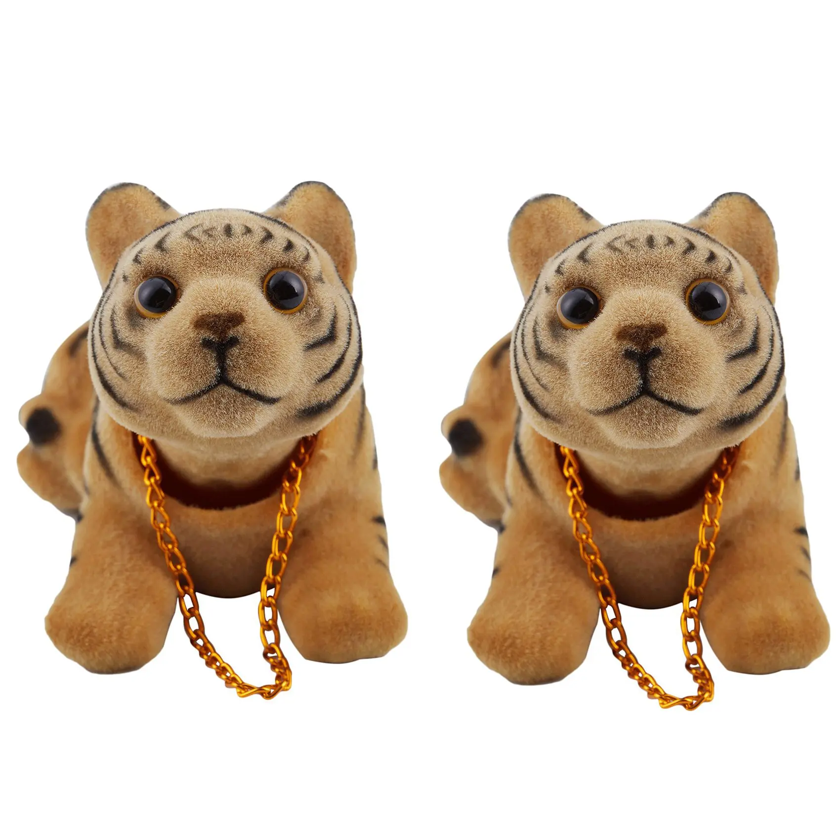 2X Car Bobbing Head Tiger Shape Nodding Dog Decor