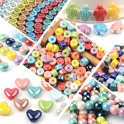 A variety of mixed ceramic beads Solid Color DIY Loose Porcelain Beads For Jewelry Making Bracelets Accessories 45 Colors