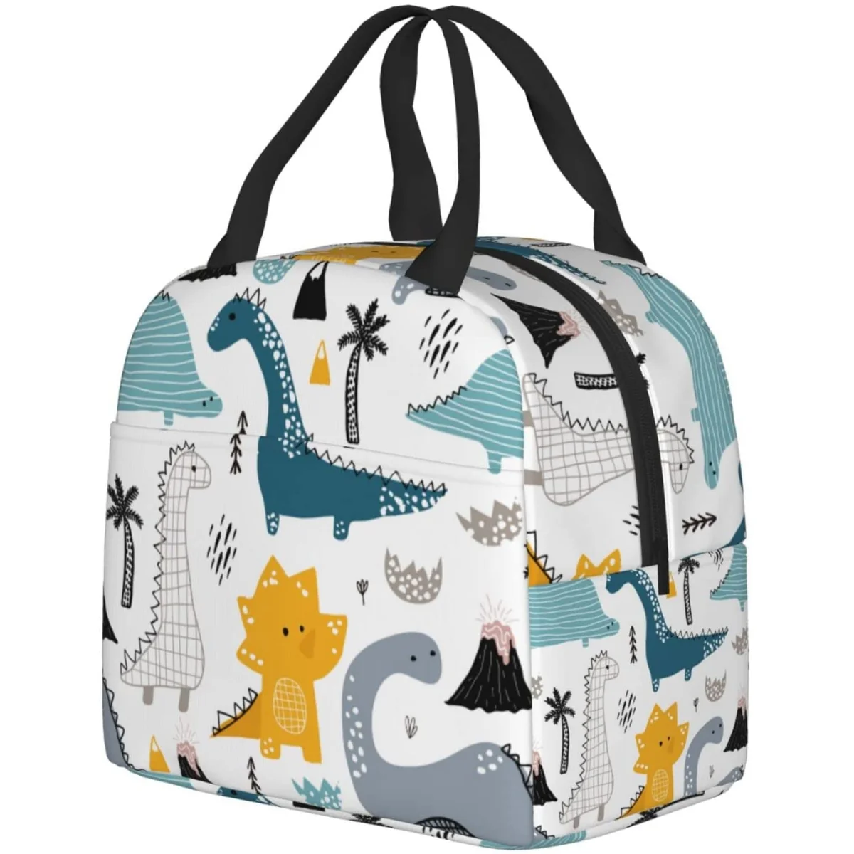 Cute Dinosaur Lunch Box - Insulated Lunch Bags for Kids Women Reusable Lunch Tote Bags, Perfect for School/Picnic/Beach/Travel