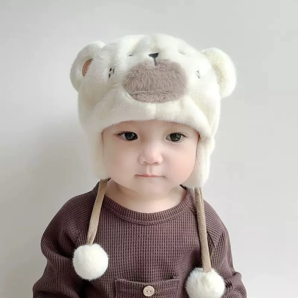 

New Cute Cartoon Warm Hat Windproof Thickened Ear Protection Hat Cold Proof Pullover Cap Baby