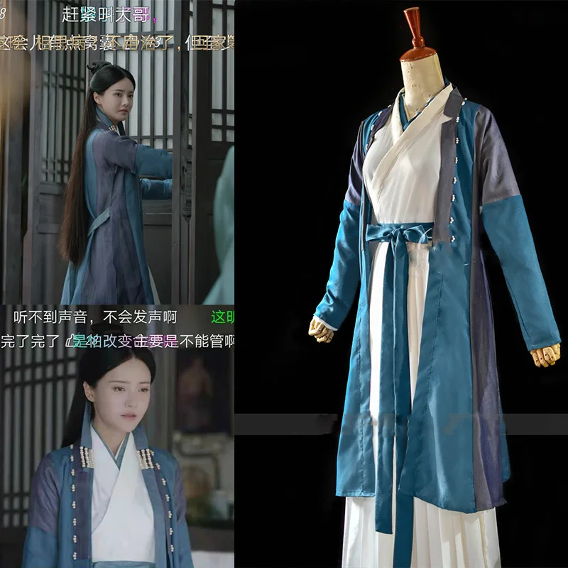 

Fairy Fantasy Drama Love and Destiny Chen Xi Yuan Actress Nini Chiffon Yarn Swordlady Cosplay Hanfu Costume Photography Stage