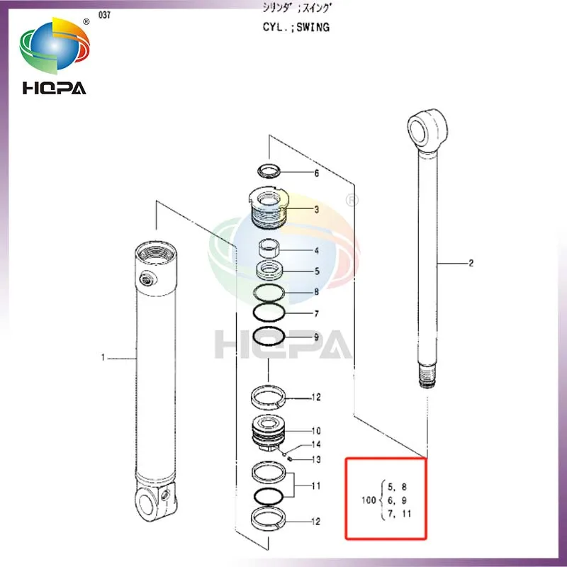 

4352354 SWING CYLINDER SEAL KIT FOR HITACHI EX30-2 EX35-2