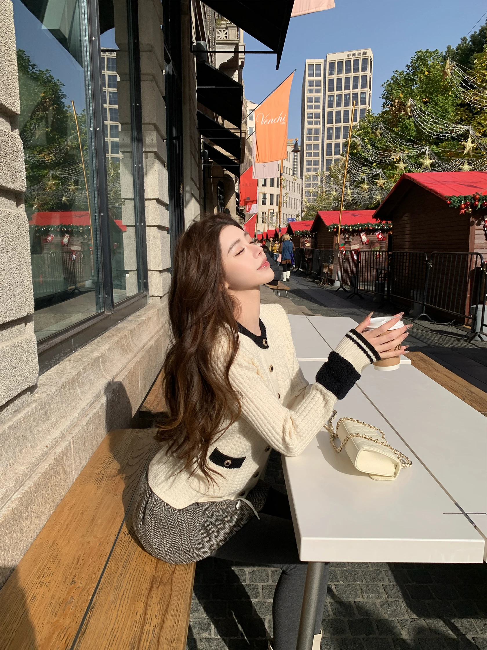 

Женский шерстяной вязаный свитер Organ Yangzi 00 с круглым вырезом, цветными блоками, приталенный, облегающий, для повседневной носки, с длинными рукавами