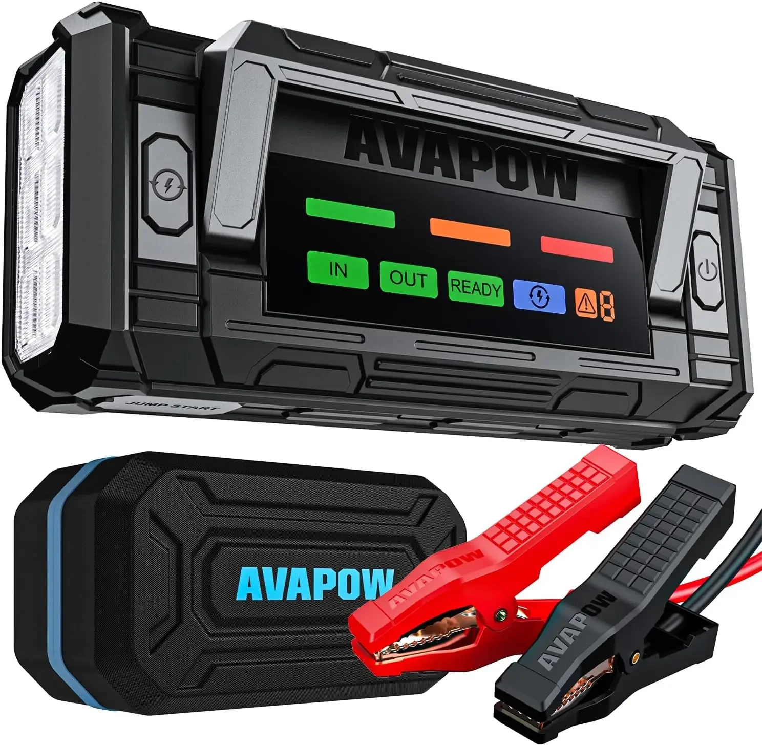 

8000A Battery Jumper Starter Portable with 4″ HD Display PD 30W Dual-Way Fast Charging, 12V Car Starter Jump Box & Battery Boost