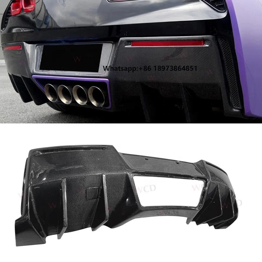

Carbon Fiber Rear Bumper Lip for Chevrolet Corvette C7 Z06 2014-2019 the Rear Diffuser Car Accessories