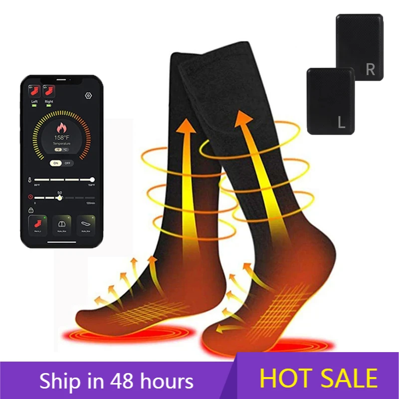 

POWER LEAP 6000mAh Heat Tech Smart Warm Electric Heated Warming Work Ski Socks Rechargeable Battery Chaussettes Chauffantes