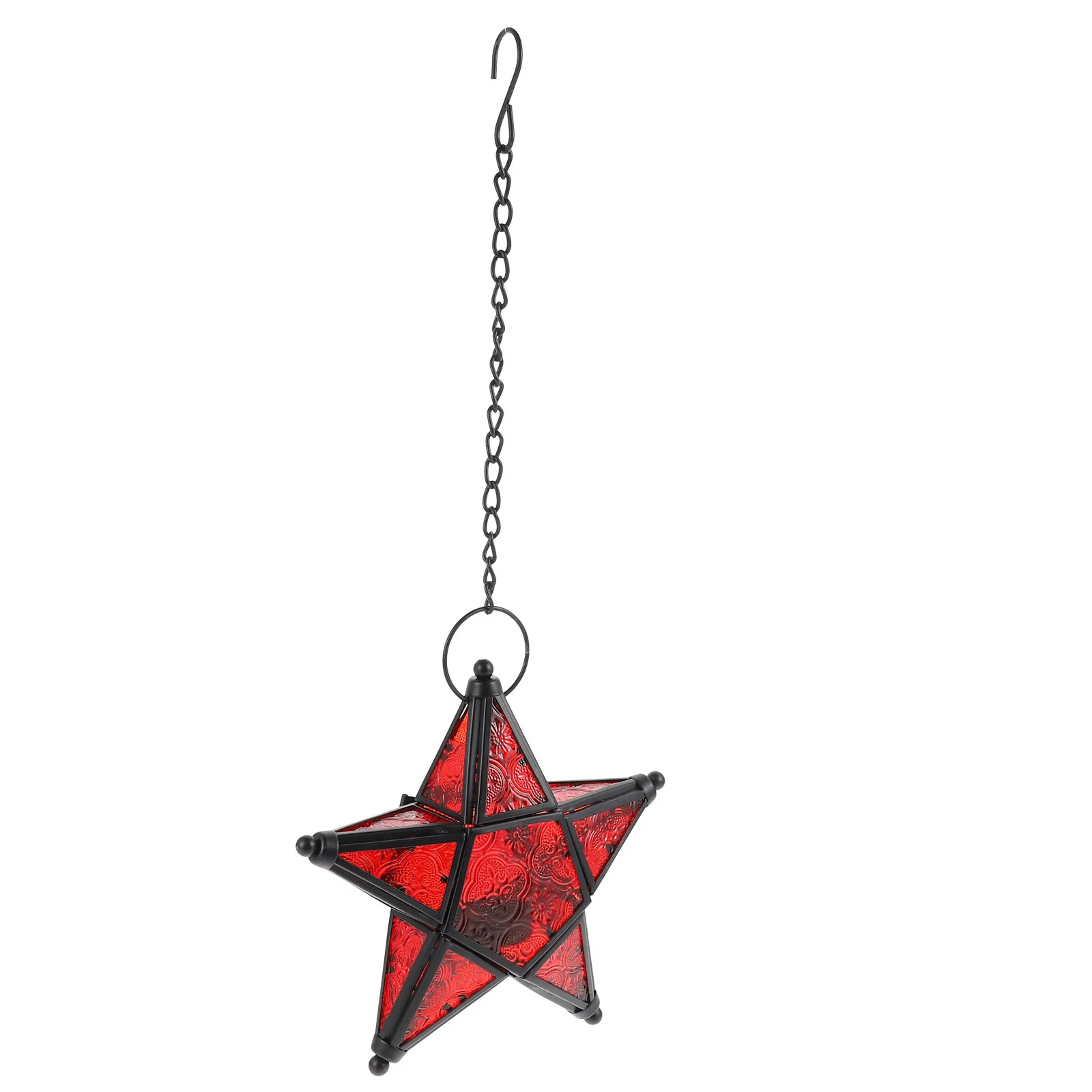 

Iron Craft Glass Candleholder Hanging Tealight Christmas Decorations Colored Exquisite Windproof Decorative Home Accessories