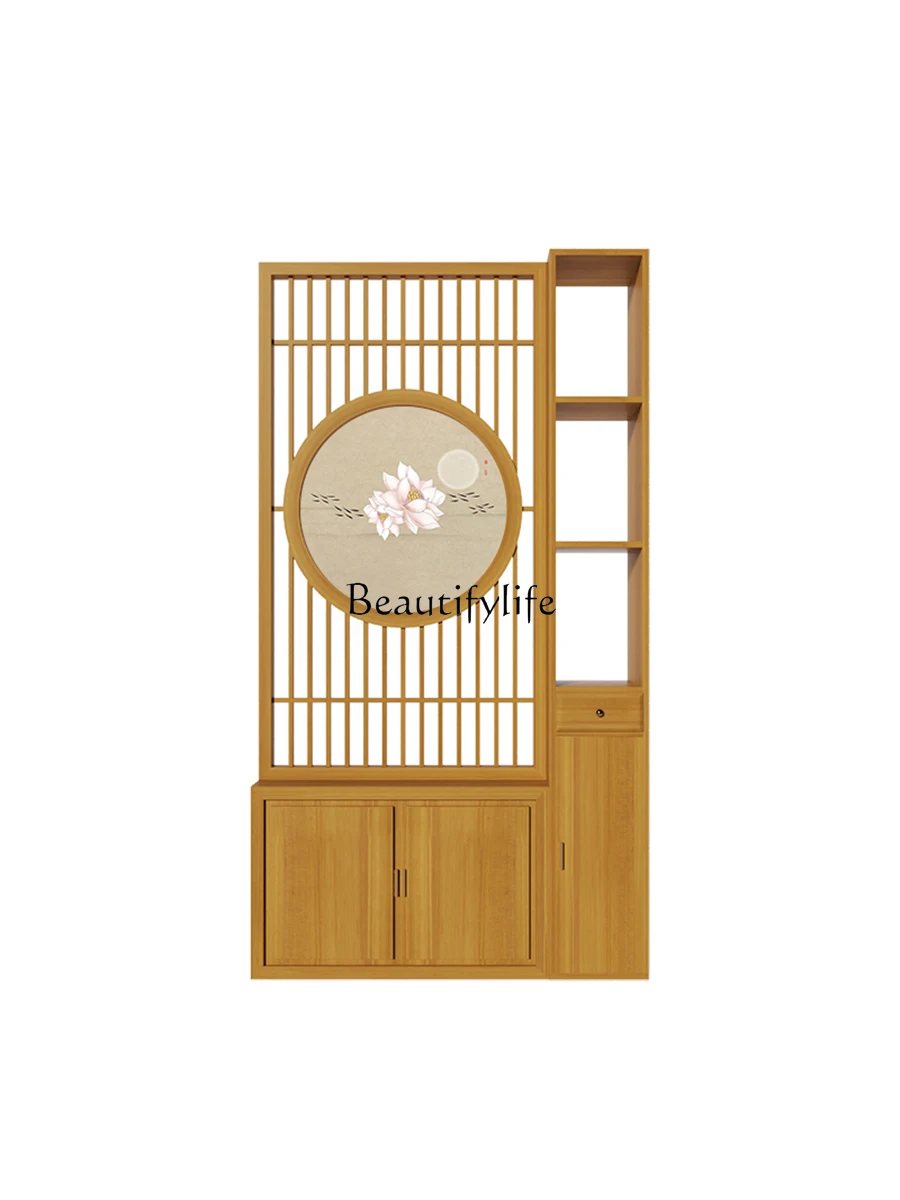 

Screen Hallway Living Room Entrance New Chinese Style Solid Wood Porch Integrated Shoe Cabinet