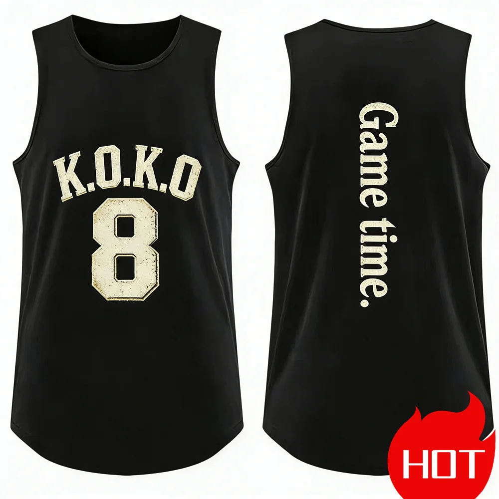 

Мужская безрукавка в стиле ретро, американский баскетбольный жилет, вентилируемая, быстросохнущая, в стиле Y2K, баскетбольная майка