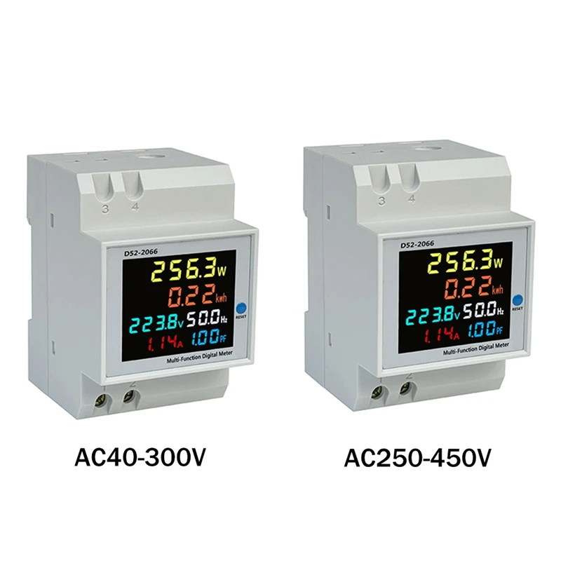 

1 Piece Din Rail Digital Electric Meter 100A Voltmeter Current Power Meter AC40-300V