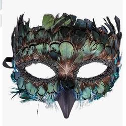 Pauwenveer Maskerade Masker Vogelsnavel Masker voor kostuumfeest. Indiana Eagle-vormig Venetiaans verenmasker