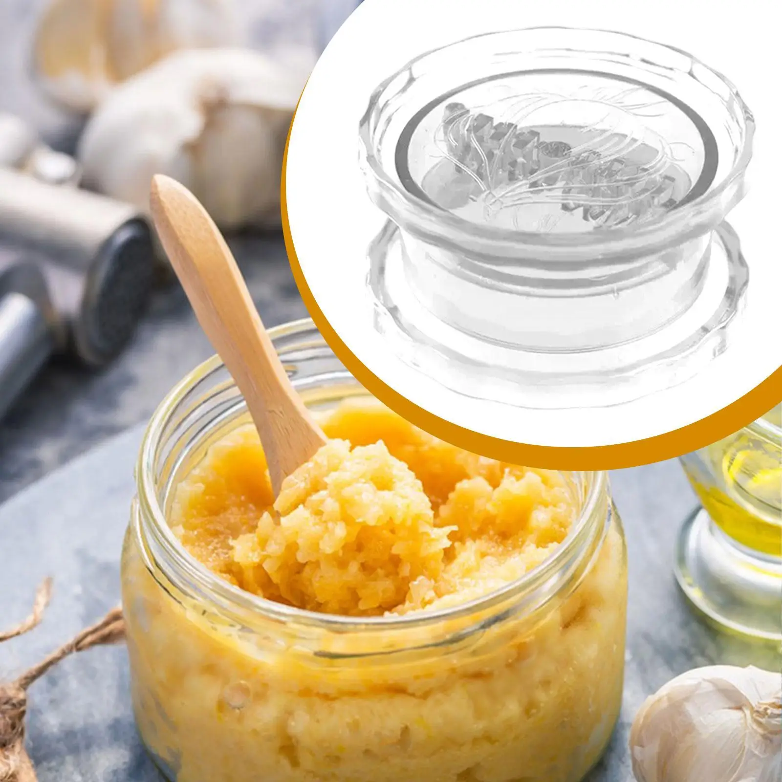 Cuenco rallador de ajo y jengibre, dispositivo triturador de molienda, prensa Manual de ajo, herramienta de cocina para cocinar Wasabi, comedor