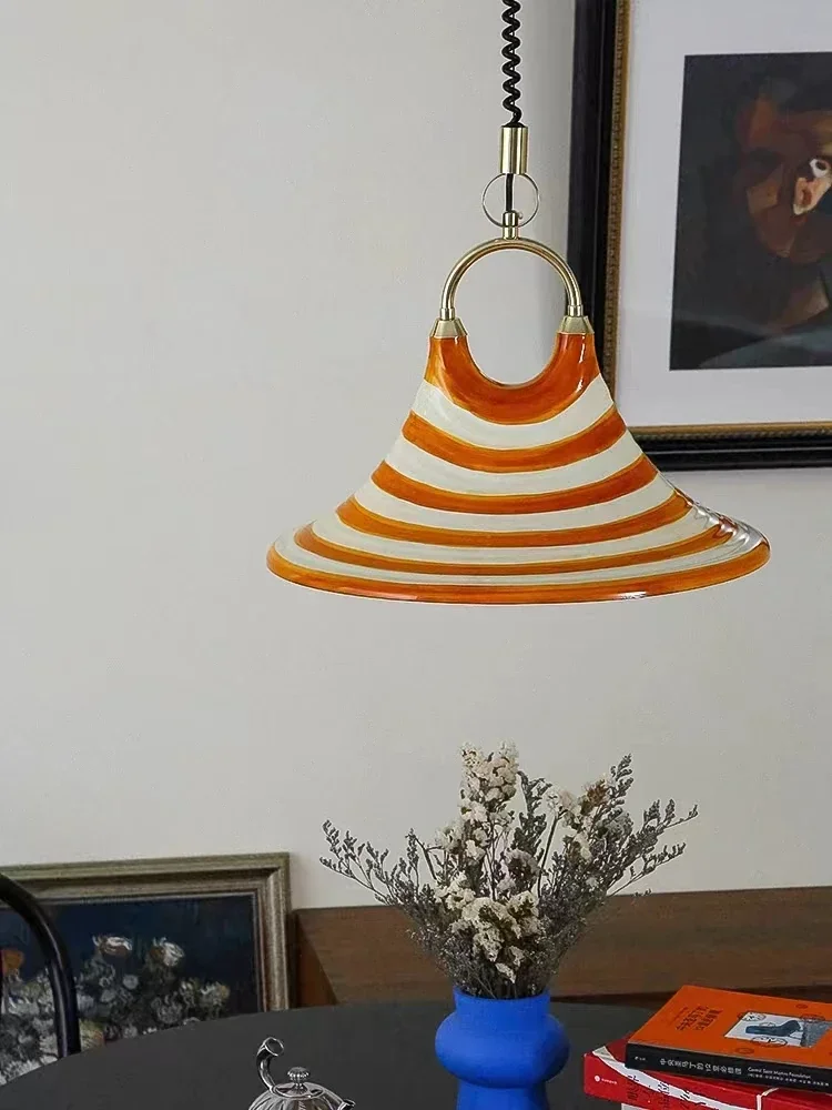 Vintage Swirl Pendelleuchte Nordic Horn LED-Licht einzigartige Designer orange Lampe für Esszimmer Hotel Schlafzimmer Küche Bar Lichter – Detail 2