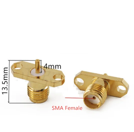 10pcs SMA female diamond-shaped two-hole square plate four-hole square plate microstrip power divider RF connector chassis