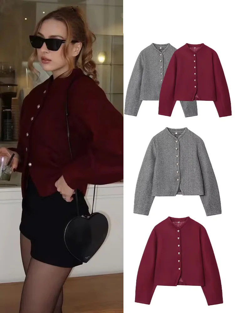 

HH Women's Autumn Fashion Versatile Solid Single-breasted Long Sleeves Jackets Female Simple Elegant Streetwear Short Coats