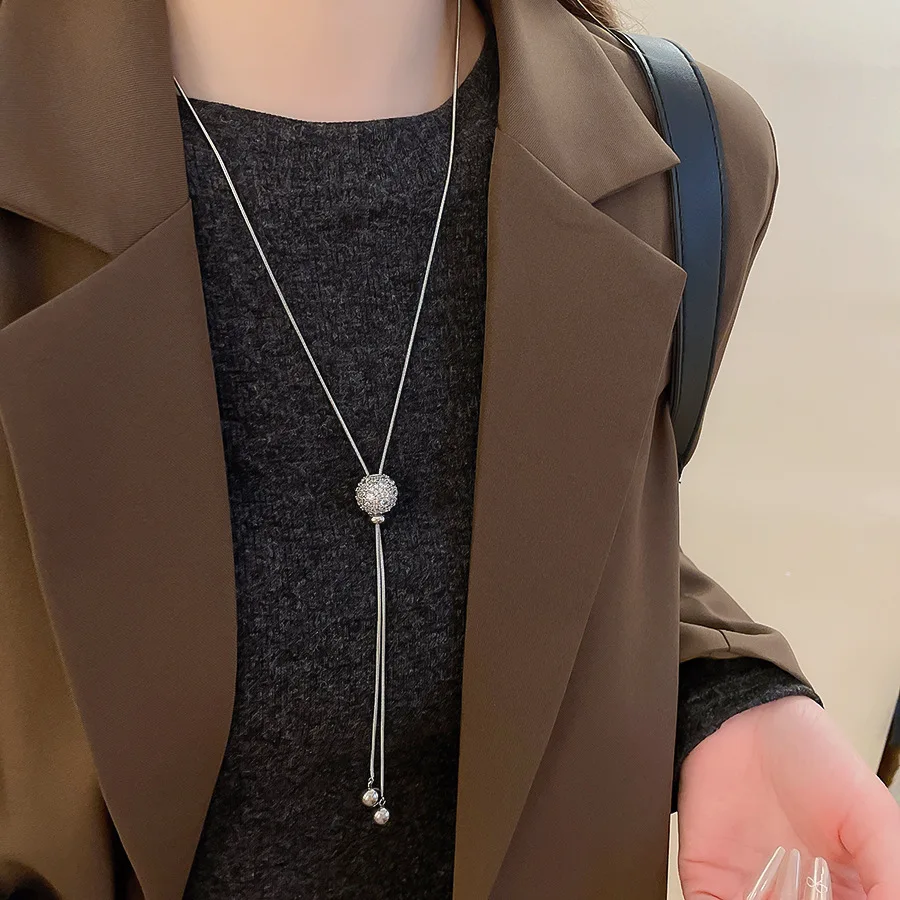 

Ожерелье с подвеской из циркона в холодных тонах, женское, геометрическое, круглое, с выдвижной цепочкой, модное, для повседневной носки и вечеринок, ювелирное украшение K
