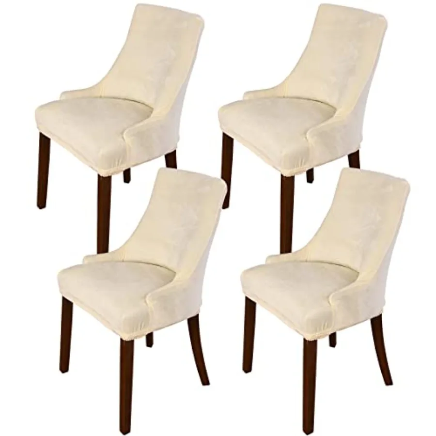 

Чехол для кресла с высокой спинкой из вельвета, эластичный, моющийся, для обеденного стула, защитный чехол для сиденья, для столовой, банкетного зала