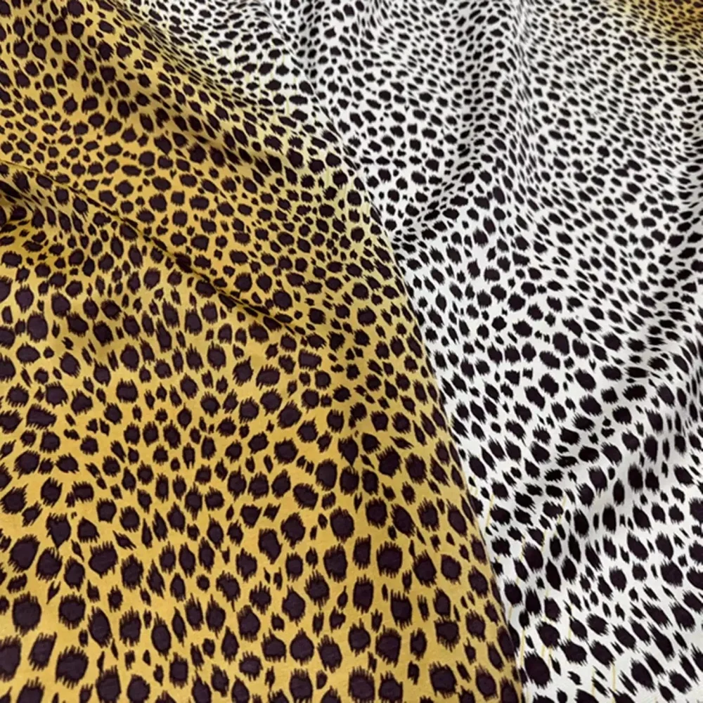 

Hot Sales Factory Direct Elegant Leopard Print Gradient Color Lightweight Silk Cotton Fabric for lady Production Summer Garment