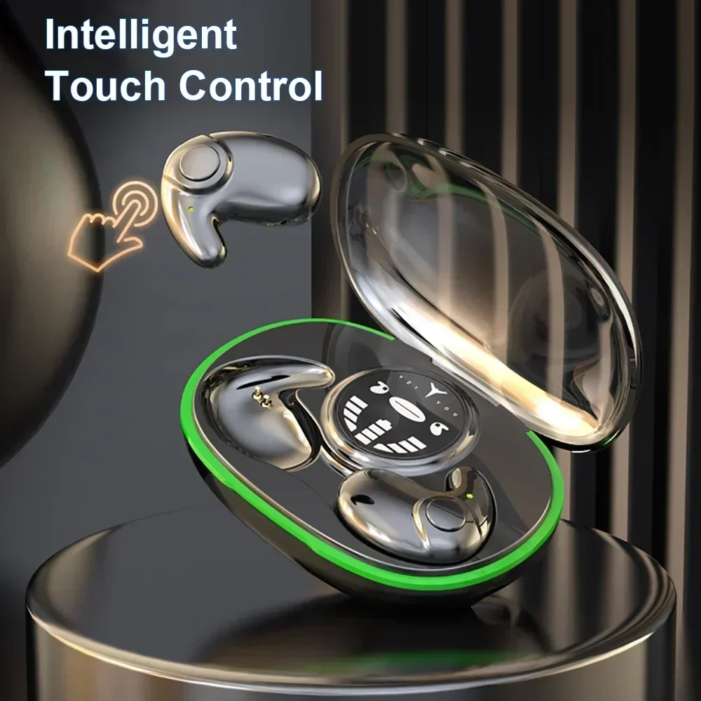 IPX5 Waterproof Noise Wireless Bluetooth 5.3 Headphones Reduction Earbuds Touch Control Headsets Invisible Sleep Earphones