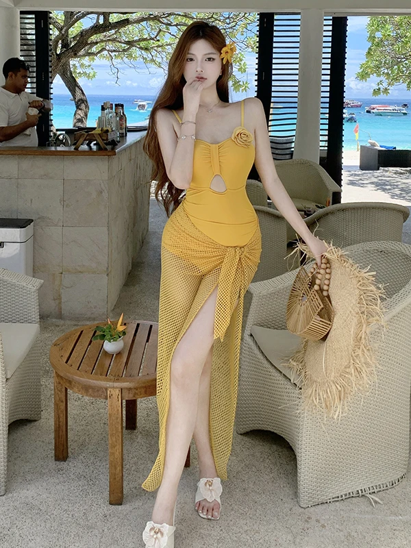 

Женский слитный купальник Ele: белый, корректирующий, консервативный, для пляжа и термальных источников, повседневный, для отдыха