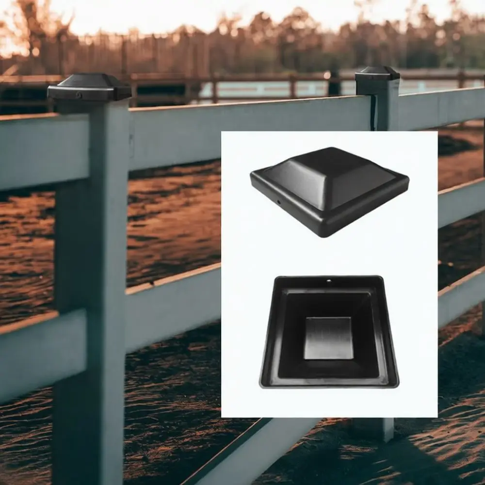 4x4 Post Caps Plastic Fence Protector Shield Outdoor Wooden Column Cover Garden Decorative Weatherproof Durable Black Quality