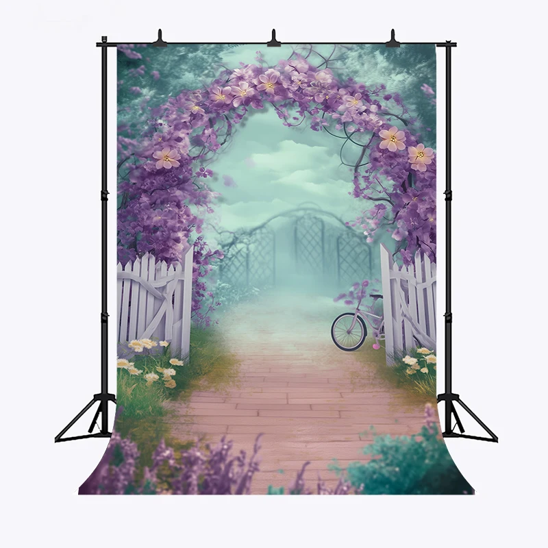LS Spring Garden flowers Path Backdrops Kids Baby Birthday Cake Smash Photocall Decors Child Adult Wanderland Backgrounds