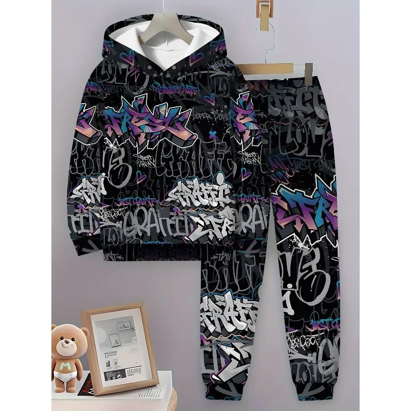Мужская толстовка с 3D принтом граффити, весенне-осенняя толстовка с капюшоном стандартного выпуска