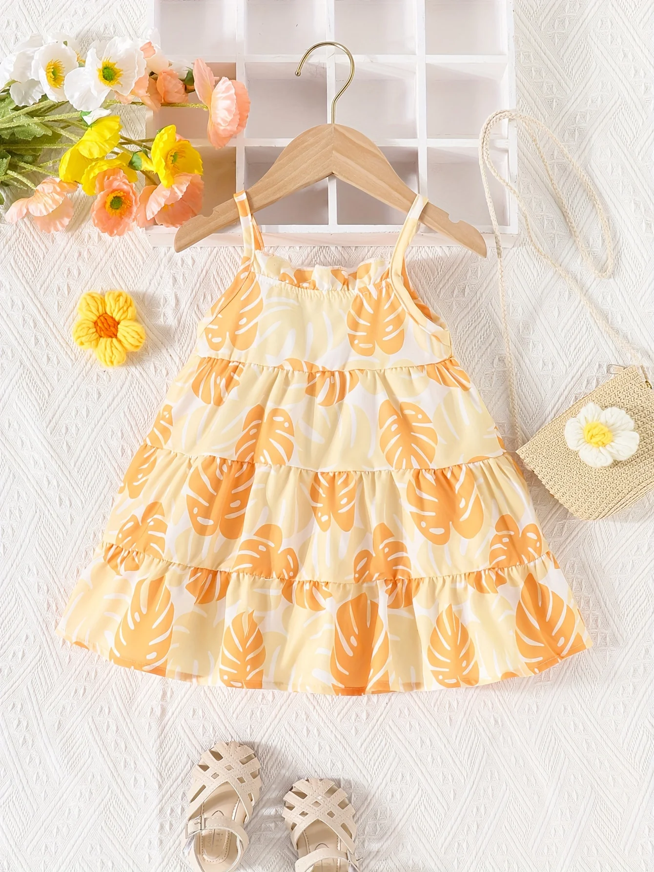 Summer Baby Girl New Cute Travel Holiday Dress Beach Beach Holiday Dress Halter Tank Top Cake Dress Comfortable and Breathable