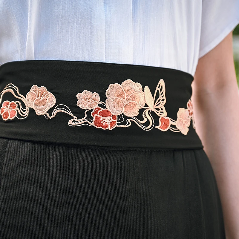 New Chinese Style National Style Han Elements Retro Embroidery Cummerbund Decoration Versatile Skirt Girdling Tie