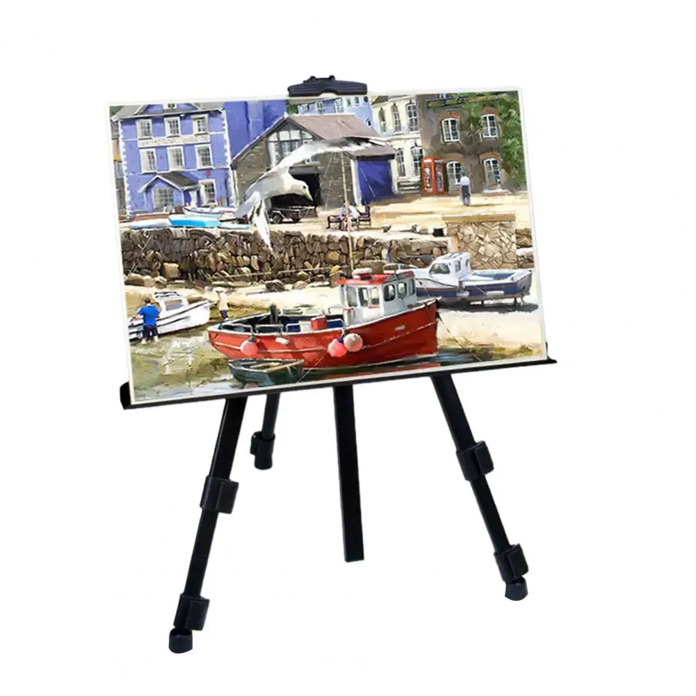 

Iron Non-Slip Display Painting Canvas Metal Easel Quick Set Up Metal Easel Widened Bracket Home Use