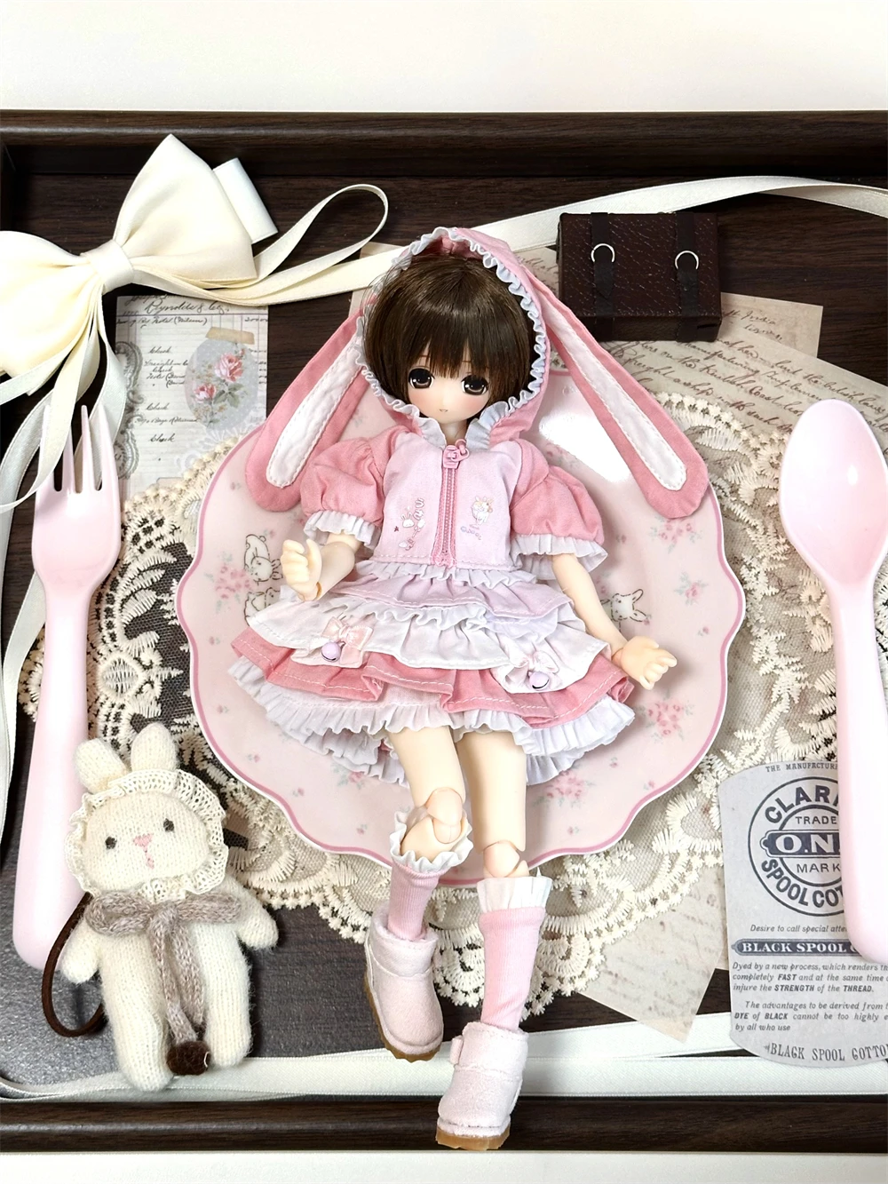 BJD doll clothes suitable for ob22 ob24 p20 azone size Cute Frosting Trap clothing set doll accessories (3 points)