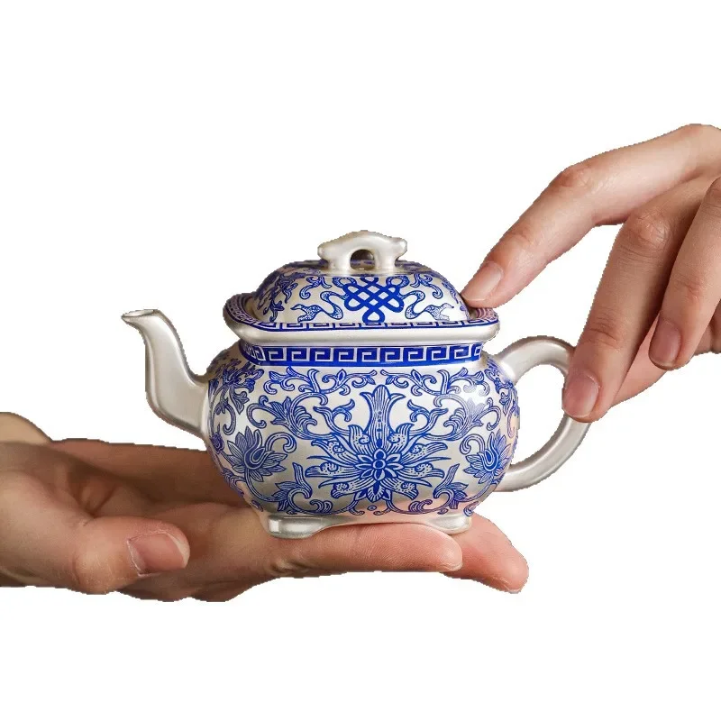 

Yunwen ******lver Tea Set Creative Square Brewing Teapot Ceramic Kung Fu Tea Set High-end Gift Box Holiday Gifts