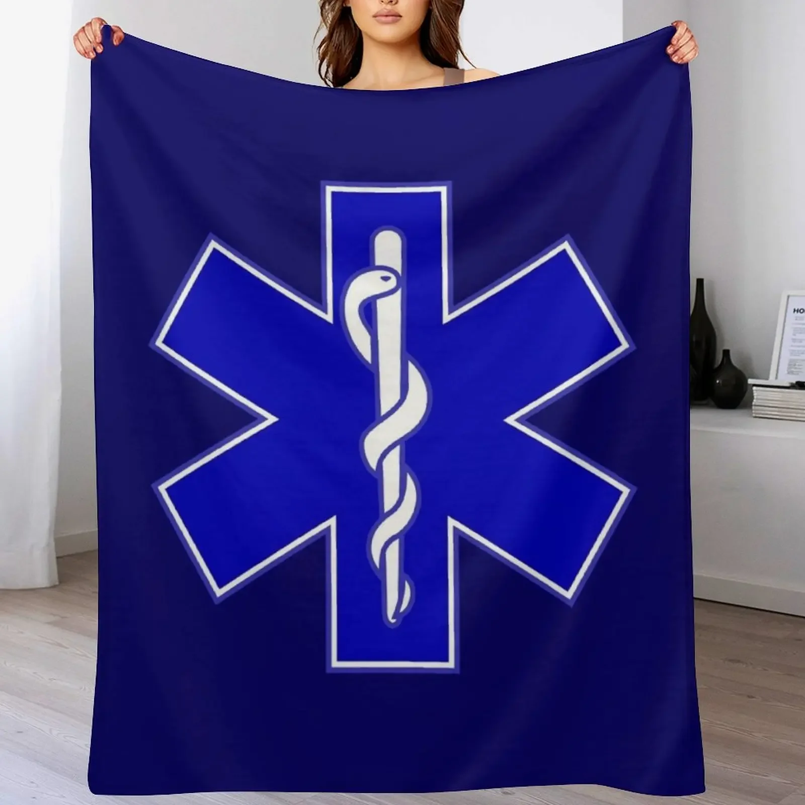 

STAR OF LIFE EMT EMS (BLUE) Throw Blanket Hair Bed Fashionable Plush Flannel Blankets